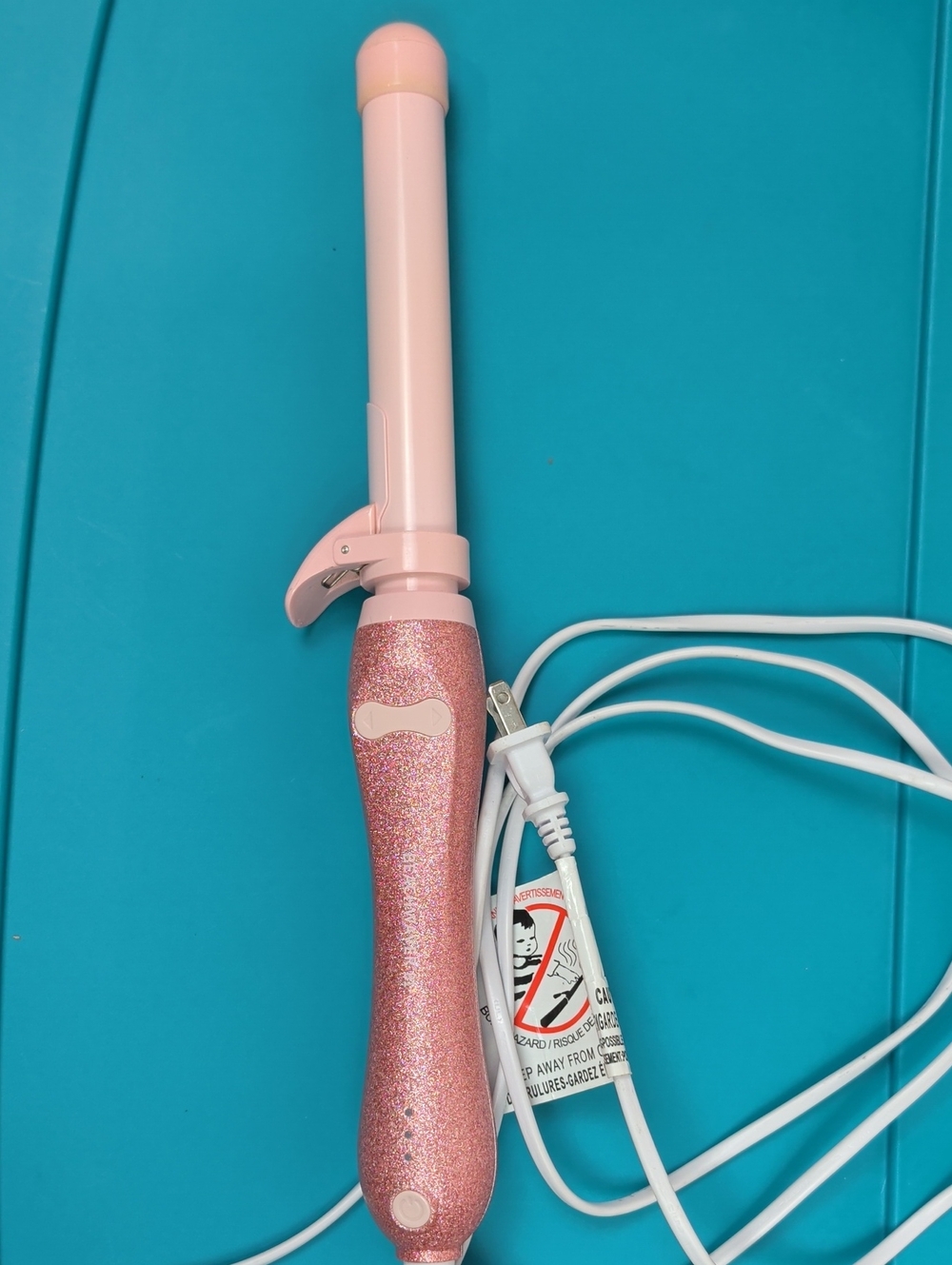 BeachWaver B1 Rotating 1" Curling Iron BW16H1 Pink Glitter
